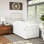 vidaXL Sommier à lattes de lit avec matelas Blanc 90x200 cm Similicuir