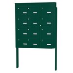 Bloc collectif Leabox  3x4  grade 3  simple face  extérieur  fixation sur pieds à sceller  vert mousse ral 6005 finition brillante