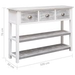 vidaXL Buffet Gris antique 108x30x76 cm Bois de Paulownia massif
