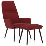 vidaXL Chaise de relaxation avec tabouret Rouge bordeaux Tissu