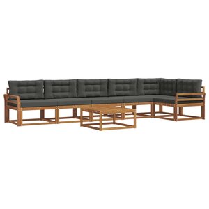 vidaXL Ensemble de canapés d'extérieur 7 Pièces Naturel et Anthracite