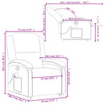 vidaXL Fauteuil inclinable de massage gris cuir véritable