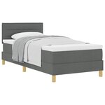 vidaXL Lit à ressorts avec matelas Gris foncé 90 x 190 cm tissu