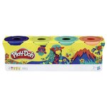PLAY-DOH - Pack de 4 couleurs intenses atoxiques pour enfants a partir de 2 ans - Pots de 112 g