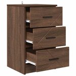 vidaXL Cabinet de chevet avec tiroir Chêne marron 38 x 38 x 66 cm
