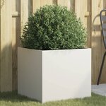 vidaXL Jardinière blanc 49x47x46 cm acier laminé à froid
