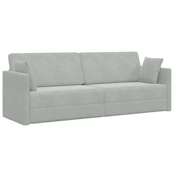 vidaXL Canapé-lit Gris clair 213 x 76 x 77 cm Velours