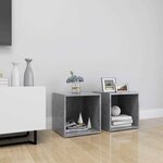 vidaXL Meubles TV 2 Pièces gris béton 37x35x37 cm bois d’ingénierie