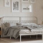 vidaXL Tête de lit métal blanc 200 cm