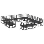 vidaXL Ensemble de canapé de jardin 13 Pièces Noir 353 x 353 x 71 cm