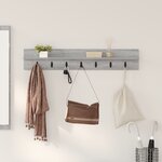 vidaXL Porte-manteau mural avec étagère Sonoma gris 100 x 10.5 x 18 cm