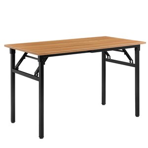 Table pliante de cuisine à manger hauteur réglable pour 4 personnes 120 cm marron et noir 03_0004364