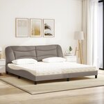 vidaXL Lit avec matelas Hvar taupe 200x200 cm tissu