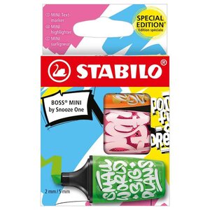 Surligneur boss mini by snooze one  étui de 3 stabilo