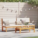 vidaXL Chaise longue 3-en-1 en bois d'acacia massif