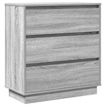 Table de chevet vidaXL avec LED Gris Sonoma 71x34 5x75 cm en bois reconstitué