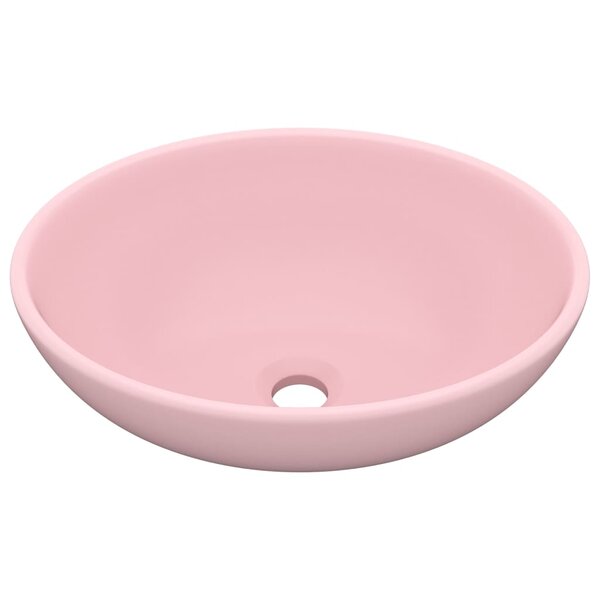 vidaXL Lavabo ovale de luxe Rose mat 40x33 cm Céramique