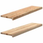 vidaXL Marches d'escalier 2 Pièces non traité bois de chêne massif