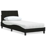 vidaXL Lit avec matelas noir 90x190 cm tissu