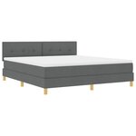 vidaXL Lit à ressorts avec matelas Gris foncé 180 x 200 cm tissu