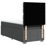 vidaXL Sommier à lattes de lit avec matelas Gris foncé 100x200cm Tissu