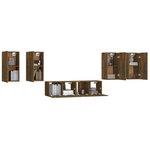 vidaXL Ensemble de meubles TV 6 Pièces Chêne fumé Bois d'ingénierie