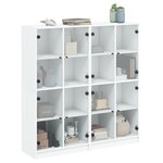 vidaXL Bibliothèque avec portes blanc 136x37x142 cm bois d'ingénierie