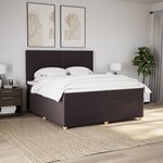 vidaXL Sommier à lattes de lit avec matelas Marron foncé 200x200 cm