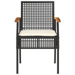 vidaXL Chaises de jardin coussins lot de 4 noir résine tressée acacia