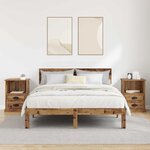 vidaXL Cabinet de chevet avec tiroir 2 Pièces Bois ancien 43 x 36 x 60 cm