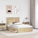 vidaXL Lit de Rangement Chêne Sonoma 135 x 190 cm Bois d'ingénierie