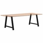 vidaXL Pieds de table à manger en forme de A 2 pièces noir 90 x (72-73) cm acier