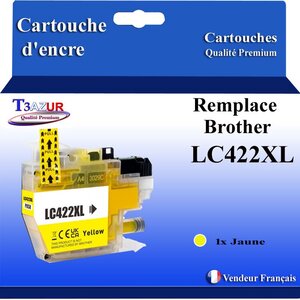 T3AZUR- Cartouche compatible avec Brother MFC-J5340DW  MFC-J5345DW  MFC-J5740DW  MFC-J6540DW  MFC-J6940DW  LC422XL Jaune
