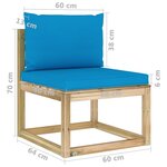Vidaxl salon de jardin 8 pièces avec coussins bois de pin imprégné