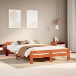 vidaXL Cadre de lit sans matelas cire marron 140x190cm bois pin massif