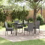 vidaXL Ensemble de salle à manger pour jardin 5 Pièces Gris Poly rotin