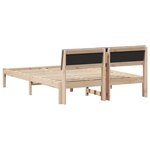 vidaXL Cadre de lit Marron et taupe 140 x 200 cm Bois massif en pin