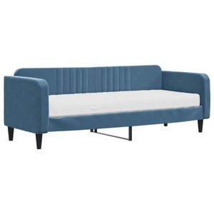 vidaXL Lit de jour avec matelas bleu 80x200 cm velours