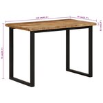 vidaXL Table à manger 110x55x75 cm bois de manguier massif