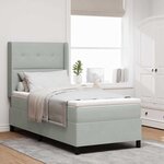 vidaXL Lit à ressorts avec matelas Gris clair 90 x 200 cm Velours