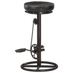 vidaXL Tabourets de bar lot de 2 noir cuir véritable de chèvre
