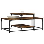 vidaXL Table basse chêne fumé 102x60x45 cm bois d'ingénierie