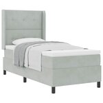 vidaXL Lit à ressorts avec matelas Gris clair 90 x 190 cm Velours