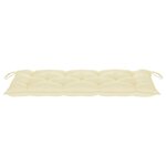 Vidaxl banc batavia avec coussin blanc crème 120cm bois de teck massif