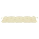 vidaXL Banc Batavia avec coussin blanc crème 120cm Bois de teck massif