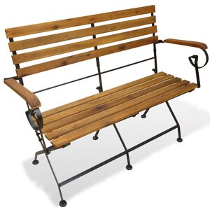 vidaXL Banc pliable de jardin 112 cm Bois d'acacia solide