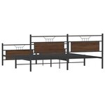vidaXL Cadre de lit en métal sans matelas chêne marron 200x200 cm