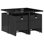 vidaXL Ensemble à manger jardin 9Pièces et coussins noir résine tressée