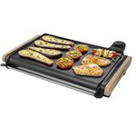 Plancha de table LAGRANGE 229 004 - Equilibre® chauffante en aluminium avec revêtement anti adhésif - 43x28cm - 2000W - Bois Clair