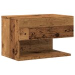 vidaXL Table de chevet murale vieux bois